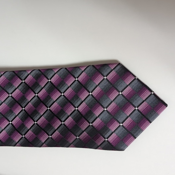 Bundle of 2 Silk Designer Neckties. Purple. Pink. EUC - Picture 7 of 11